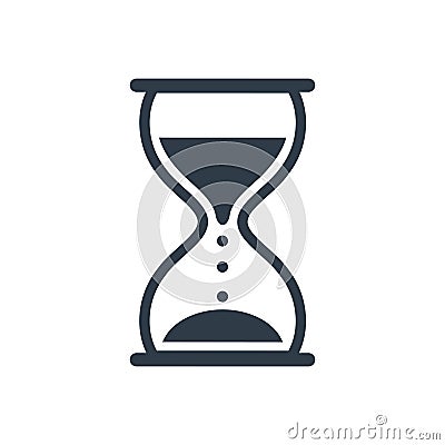 Hourglass icon, sandglass timer, clock flat icon for apps and websites â€“ for stock Vector Illustration