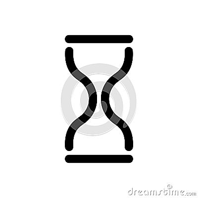 Hourglass icon. Symbol of time, history and waiting. Outline modern design element. Simple black flat vector sign with Vector Illustration