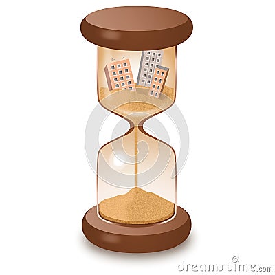 Hourglass Leaking Time Destruction End Of The World Illustration