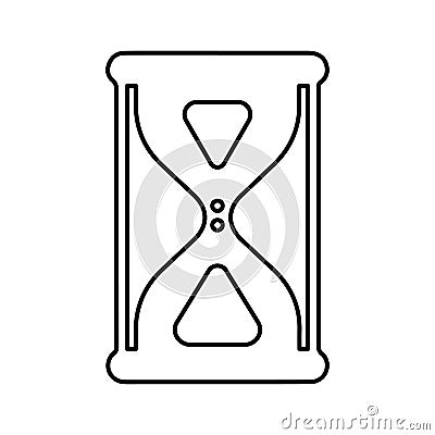 Hourglass, loading, waiting outline icon. Line art sketch Vector Illustration