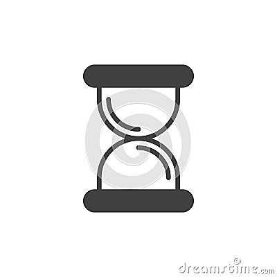 Hourglass, sandglass icon vector, filled flat sign, solid pictogram isolated on white. Vector Illustration