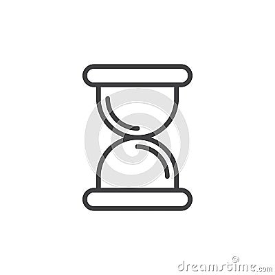 Hourglass, sandglass line icon, outline vector sign, linear style pictogram isolated on white. Vector Illustration