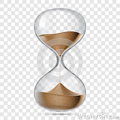 Hourglass sandglass vector realistic isolated 3D Vector Illustration