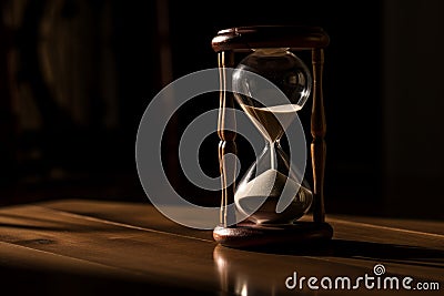 Hourglass time action. Generate Ai Stock Photo