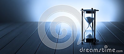 Hourglass Time Clock Running Banner Background Stock Photo