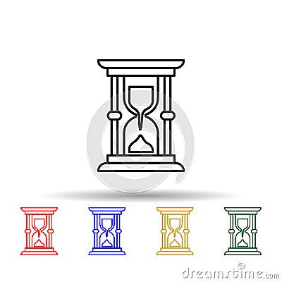 Hourglass, time multi color style icon. Simple thin line, outline vector of law and justice icons for ui and ux, website or mobile Stock Photo