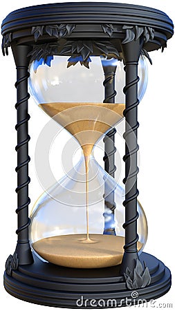 Hourglass Time Piece Illustration, Isolated Cartoon Illustration