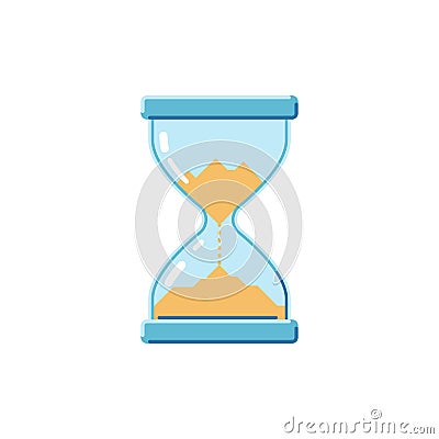 Hourglass on a white background. Flat style icon Cartoon Illustration