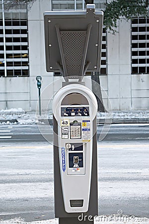 Daily and hourly parking sign in the city Editorial Stock Photo