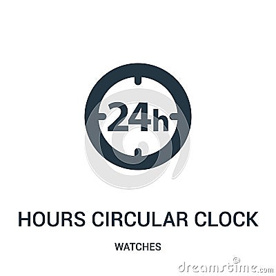 hours circular clock symbol icon vector from watches collection. Thin line hours circular clock symbol outline icon vector Vector Illustration