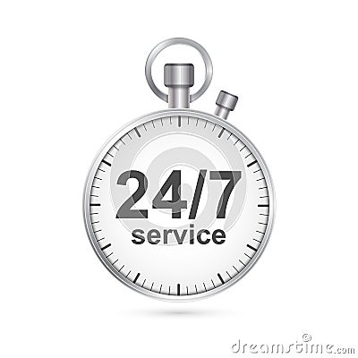 24 hours customer service icon. Vector Illustration