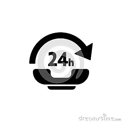 24 hours customer service icon. Vector illustration decorative design Vector Illustration