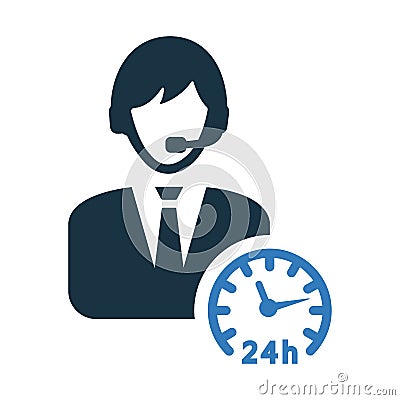 24 hours customer support icon Vector Illustration