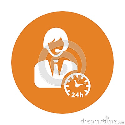 24 hours customer support vector icon Vector Illustration