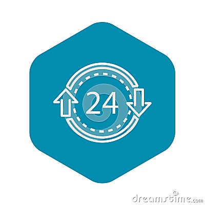 24 hours delivery icon, outline style Vector Illustration