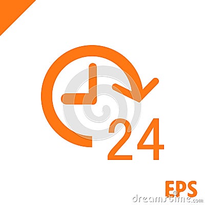 24 hours icon stock vector illustration flat design Vector Illustration