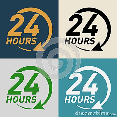 24 hours icon Vector Illustration