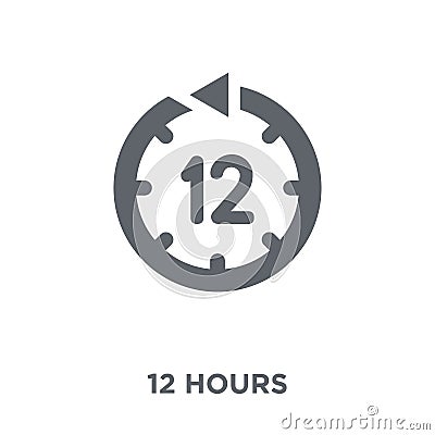 12 hours icon from Time managemnet collection. Vector Illustration