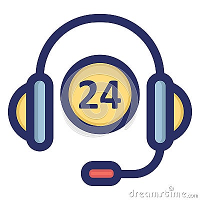 24, hours Isolated Vector icon which can easily modify or edit Stock Photo