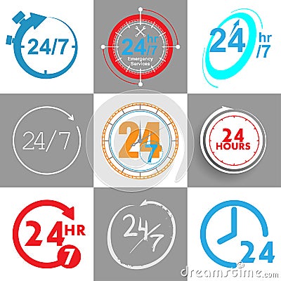 24 hours logo elements Stock Photo