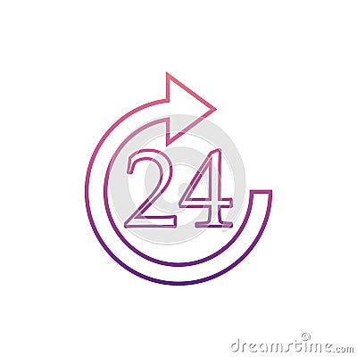 24 hours serviceicon in Nolan style. One of web collection icon can be used for UI, UX Stock Photo