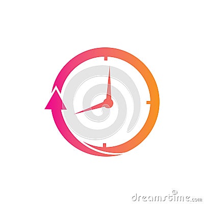 hours time duration clock vector logo design concept Stock Photo