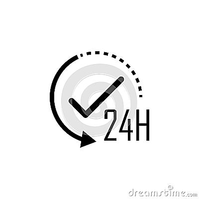 24 hours work icon. Element of web icon for mobile concept and web apps. Glyph 24 hours work icon can be used for web and mobile Stock Photo