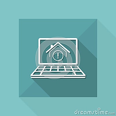 House alert web system - Vector icon of computer application Vector Illustration