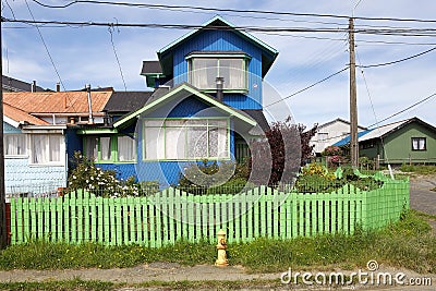 House at Ancud, Chiloe Island, Chile Editorial Stock Photo