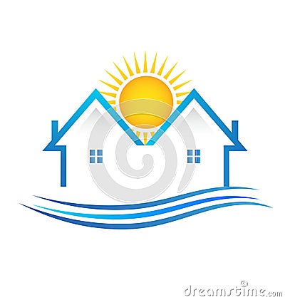 House apartments real estate vector illustration logo Vector Illustration