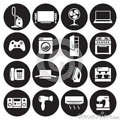 House appliance, home appliance icons set Stock Photo