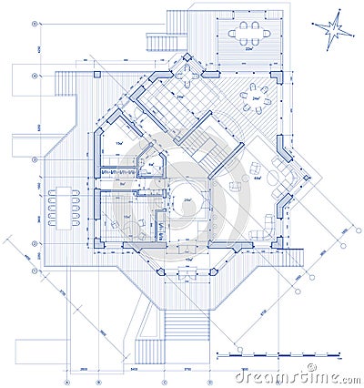 House - architecture plan Vector Illustration