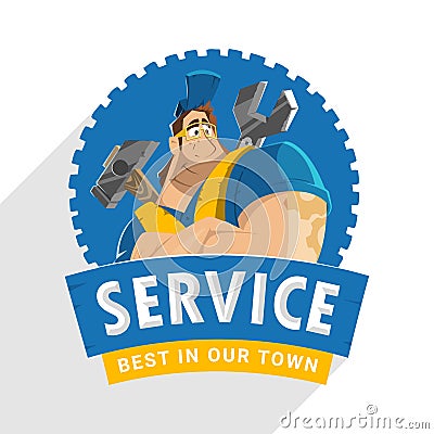 House auto car repair service tool shop store logo design Vector Illustration