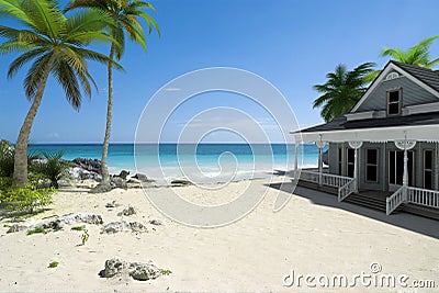 House on the beach Stock Photo