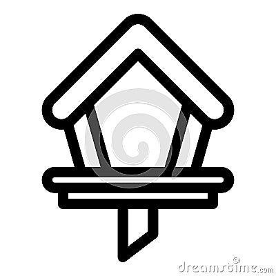 House bird feeder icon, outline style Vector Illustration