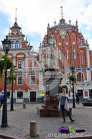 House of the Blackheads in the old town of Riga, Latvia Editorial Stock Photo