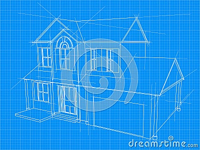 House blueprint Vector Illustration