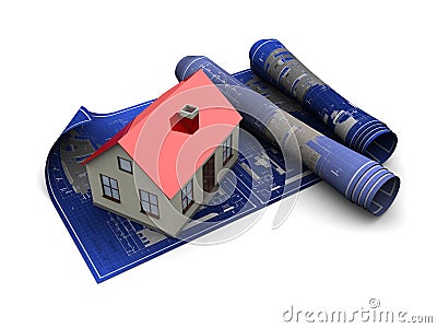 House blueprints Cartoon Illustration