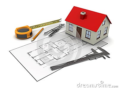 House blueprints Cartoon Illustration