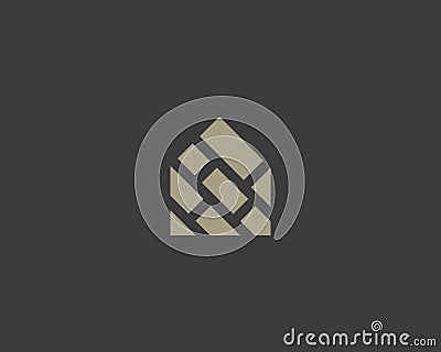 House brick creative logotype. Abstract home vector logo. Vector Illustration