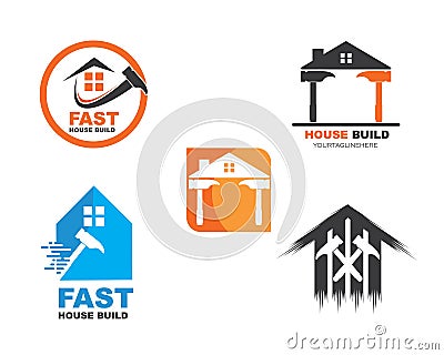 house build and renovation logo icon vector illustration Vector Illustration