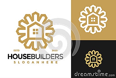 House Builders Logo design vector symbol icon illustration Vector Illustration