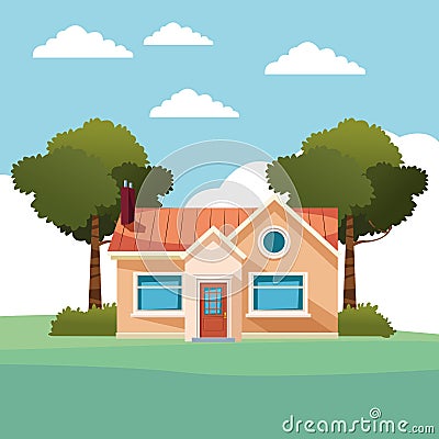 House building icon cartoon isolated Vector Illustration