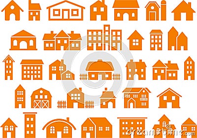 House and building icons Vector Illustration