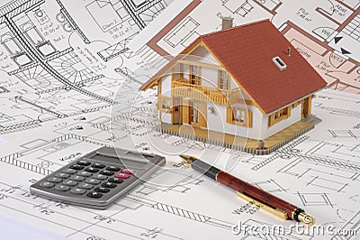 House building plan Stock Photo