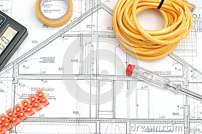 House building plan Stock Photo