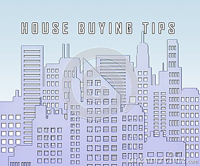 House Buying Advice Tips City Portrays Hints On Purchasing Property - 3d Illustration Stock Photo