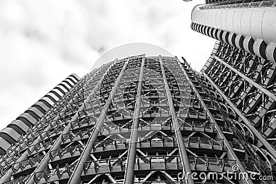 The house is a cage of glass and steel Stock Photo