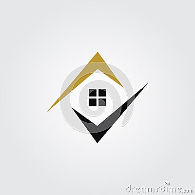 House check logo vector minimalist symbol illustration design Vector Illustration