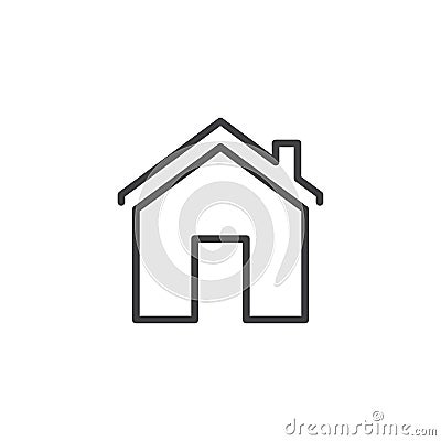 House with chimney outline icon Vector Illustration